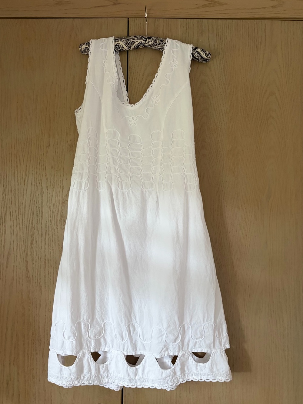 Vintage White Eyelet Sleeveless Summer Dress